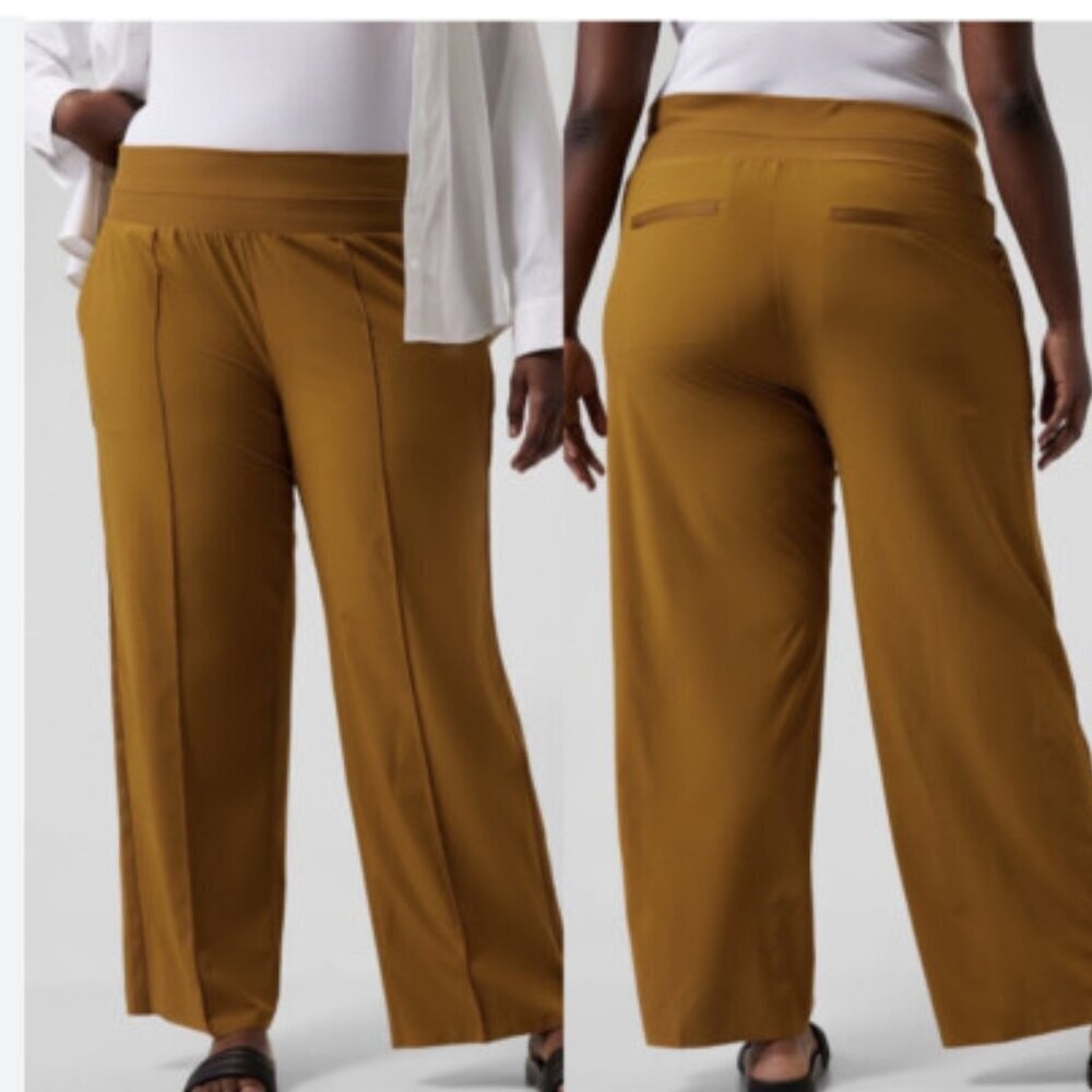 ATHLETA Nita Wide Leg Pant Brass Yellow Size 16